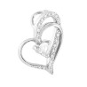 CIONDOLO CUORE CON PUNTO LUCE E CUBIC ZIRCONIA BIANCHI IN ARGENTO 925 GALVANICA RODIO