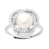 ANELLO PERLA DI FIUME CON CUBIC ZIRCONIA BIANCHI IN ARGENTO 925 GALVANICA RODIO