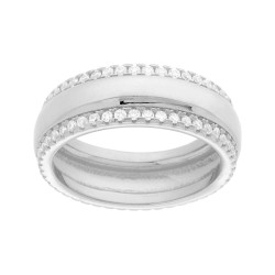 ANELLO FASCIA ETERNITY CON CUBIC ZIRCONIA BIANCHI IN ARGENTO 925 GALVANICA RODIO