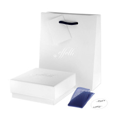 ASTUCCIO MULTIUSO PER GIOIELLI CM 9,7 X 9,7 H 3,8 COLORE BIANCO E BLU CON SHOPPER INCLUSA BRAND EFFETTI