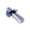 ASTUCCIO PER BRACCIALE CM 4,7 X 23 H 2,9 COLORE BIANCO CON NASTRO E FIOCCO BLU CON SHOPPER INCLUSA BRAND EFFETTI