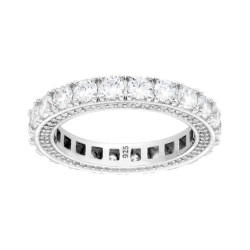 ANELLO ETERNITY VERETTA A GIRO CON CUBIC ZIRCONIA BIANCHI IN ARGENTO 925 GALVANICA RODIO