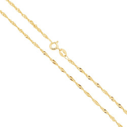 CATENA SINGAPORE DIAMANTATA CM 50 SEZIONE MM 1.9 IN ARGENTO 925 GALVANICA ORO
