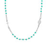 COLLANA ROSARIO MODELLO GIROCOLLO CM 50 CON GRANI MM 3.5 CRYSTAL VERDE BOREALE IN ARGENTO 925 GALVANICA RODIO