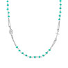 COLLANA ROSARIO MODELLO GIROCOLLO CM 50 CON GRANI MM 3.5 CRYSTAL VERDE BOREALE IN ARGENTO 925 GALVANICA RODIO