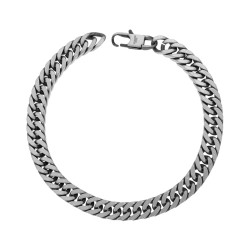 BRACCIALE UOMO CATENA GRUMETTA BRUNITA MM 6.8 IN ACCIAIO