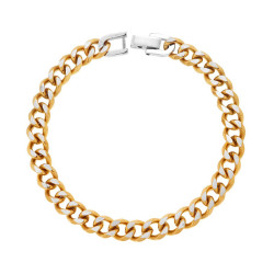 BRACCIALE UOMO CATENA GRUMETTA MM 7.5 COLORE ORO IN ACCIAIO