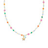 COLLANA CATENA CON CRYSTAL MULTICOLOR E STELLA IN ARGENTO 925 GALVANICA ORO