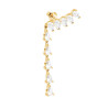 ORECCHINO EAR CUFF CON TENNIS CUBIC ZIRCONIA BIANCHI GOCCIA IN ARGENTO 925 GALVANICA ORO