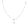 COLLANA CATENA FORZATINA DIAMANTATA CON TRIANGOLI E FIORE PENDENTI CON CUBIC ZIRCONIA BIANCHI IN ARGENTO 925 GALVANICA RODIO