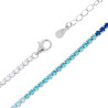 COLLANA TENNIS GRIFFE CM 40+5 CON CUBIC ZIRCONIA GRADAZIONE BLU ZAFFIRO MM 2,3 IN ARGENTO 925 GALVANICA RODIO