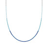 COLLANA TENNIS GRIFFE CM 40+5 CON CUBIC ZIRCONIA GRADAZIONE BLU ZAFFIRO MM 2,3 IN ARGENTO 925 GALVANICA RODIO