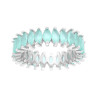 ANELLO ETERNITY VERETTA A GIRO CON CUBIC ZIRCONIA MARQUISE ACQUAMARINA OPACA IN ARGENTO 925 GALVANICA RODIO