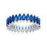 ANELLO ETERNITY VERETTA A GIRO CON CUBIC ZIRCONIA MARQUISE BLU ZAFFIRO OPACO IN ARGENTO 925 GALVANICA RODIO