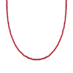 COLLANA FILO CRYSTAL COLORE CORALLO MM 3 CON FILO E CHIUSURA IN ARGENTO 925 GALVANICA RODIO