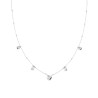 COLLANA CATENA FORZATINA DIAMANTATA CON CUORI E STELLE BOMBATI PENDENTI IN ARGENTO 925 GALVANICA RODIO