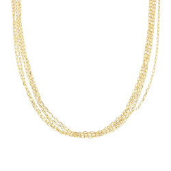 COLLANA MULTIFILI CATENA FORZATINA DIAMANTATA IN ARGENTO 925 GALVANICA ORO