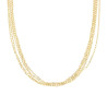 COLLANA MULTIFILI CATENA FORZATINA DIAMANTATA IN ARGENTO 925 GALVANICA ORO