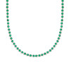 COLLANA TENNIS GRIFFE CM 42 TONDO CON CUBIC ZIRCONIA VERDE SMERALDO CONTORNATO DA CUBIC ZIRCONIA BIANCHI IN ARGENTO 925 GALVANIC