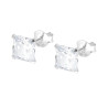 ORECCHINI PUNTO LUCE QUADRATO MM 6 CUBIC ZIRCONIA BIANCO IN ARGENTO 925