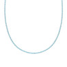 COLLANA TENNIS GRIFFE CM 34+8 CON ZIRCONI MM 2.5 ACQUAMARINA IN ARGENTO 925 GALVANICA RODIO