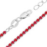 COLLANA TENNIS GRIFFE CM 34+8 CON ZIRCONI MM 2.5 ROSSO RUBINO IN ARGENTO 925 GALVANICA RODIO