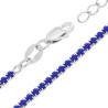 COLLANA TENNIS GRIFFE CM 34+8 CON ZIRCONI MM 2.5 BLU ZAFFIRO IN ARGENTO 925 GALVANICA RODIO