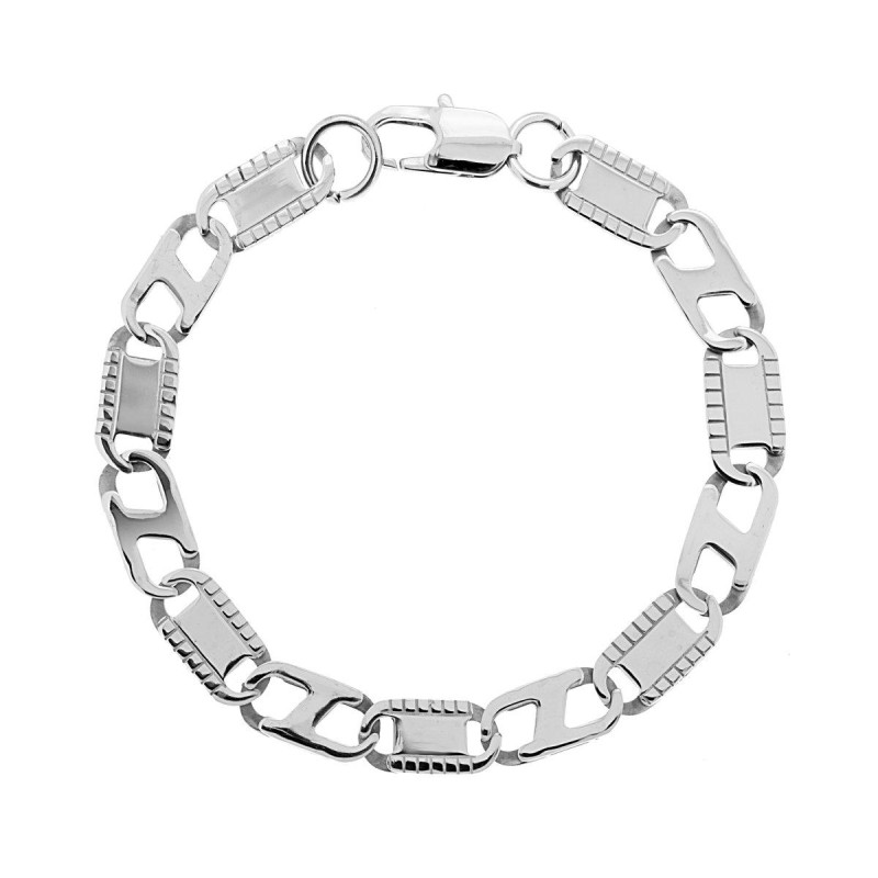 BRACCIALE CATENA TRAVERSINO MM 8 IN ACCIAIO