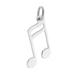 CIONDOLO SAGOMA NOTA MUSICALE IN ARGENTO 925 GALVANICA RODIO