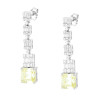 ORECCHINI TENNIS CON PIETRE NATURALI ZAFFIRO GIALLO E CUBIC ZIRCONIA BIANCHI IN ARGENTO 925 GALVANICA RODIO