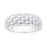 ANELLO SEMI FASCIA CON CUBIC ZIRCONIA BIANCHI TAGLIO BAGUETTE IN ARGENTO 925 GALVANICA RODIO