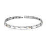 BRACCIALE UOMO MAGLIA IMPERNIATA E PUNTI COLORE ORO IN ACCIAIO
