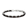 BRACCIALE UOMO CATENA IMPERNIATA CON LEGNO WENGHE IN ACCIAIO