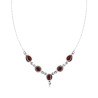 COLLANA ETNICA THAILANDESE CATENA FORZATINA CON PIETRE NATURALI GRANATO IN ARGENTO 925