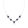 COLLANA ETNICA THAILANDESE CATENA FORZATINA CON PIETRE NATURALI TANZANITE IN ARGENTO 925