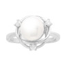 ANELLO PERLA CON CUBIC ZIRCONIA BIANCHI IN ARGENTO 925 GALVANICA RODIO