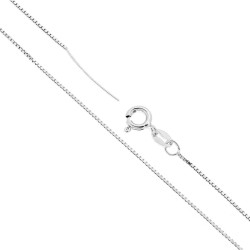 CATENA VENEZIANA DIAMANTATA 015 SEZIONE MM 0.8 LUNGHEZZA CM 45 + SPILLO IN ARGENTO 925 GALVANICA RODIO