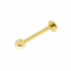 BODY PIERCING LABRET MM 13.5 CON PALLINA MM 3 IN ACCIAIO CHIRURGICO COLORE ORO