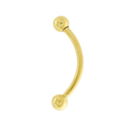 BODY PEARCING BANANA MM 18 CON PALLINE MM 3 IN ACCIAIO CHIRURGICO COLORE ORO