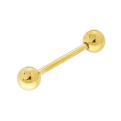 BODY PIERCING BARBELL MM 27.5 CON PALLINE MM 6 IN ACCIAIO CHIRURGICO COLORE ORO