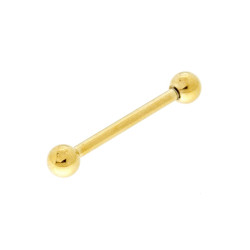 BODY PIERCING BARBELL MM 18 CON PALLINE MM 3 IN ACCIAIO CHIRURGICO COLORE ORO