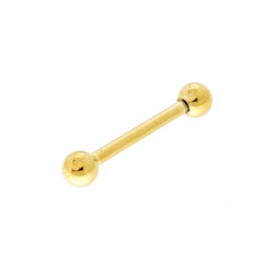 BODY PIERCING BARBELL MM 16 CON PALLINE MM 3 IN ACCIAIO CHIRURGICO COLORE ORO