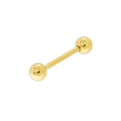 BODY PIERCING BARBELL MM 17 CON PALLINE MM 4 IN ACCIAIO CHIRURGICO COLORE ORO