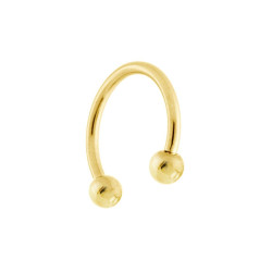 BODY PIERCING CIRCULAR BARBELL MM 12.5 CON PALLINE MM 3 IN ACCIAIO CHIRURGICO COLORE ORO