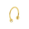 BODY PIERCING CIRCULAR BARBELL MM 12.5 CON PALLINE MM 3 E CRYSTAL BIANCO IN ACCIAIO CHIRURGICO COLORE ORO