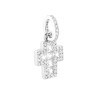 CIONDOLO CROCE CON CUBIC ZIRCONIA BIANCHI IN ARGENTO 925 GALVANICA RODIO