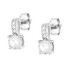 PARURE SET ORECCHINI E CIONDOLO PUNTO LUCE TONDO CON CUBIC ZIRCONIA BIANCHI IN ARGENTO 925 GALVANICA RODIO