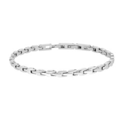 BRACCIALE UOMO MAGLIA IMPERNIATA IN ACCIAIO