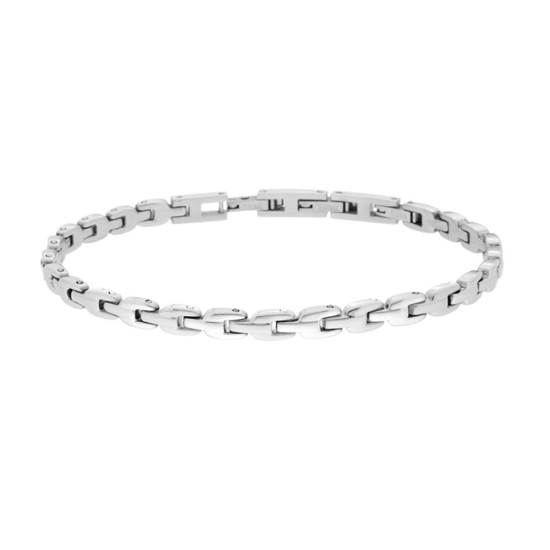 BRACCIALE UOMO MAGLIA IMPERNIATA IN ACCIAIO