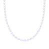 COLLANA CATENA CON FILO DI PERLE OVALI NATURALI DI FIUME MM 5,5 IN ARGENTO 925 GALVANICA RODIO